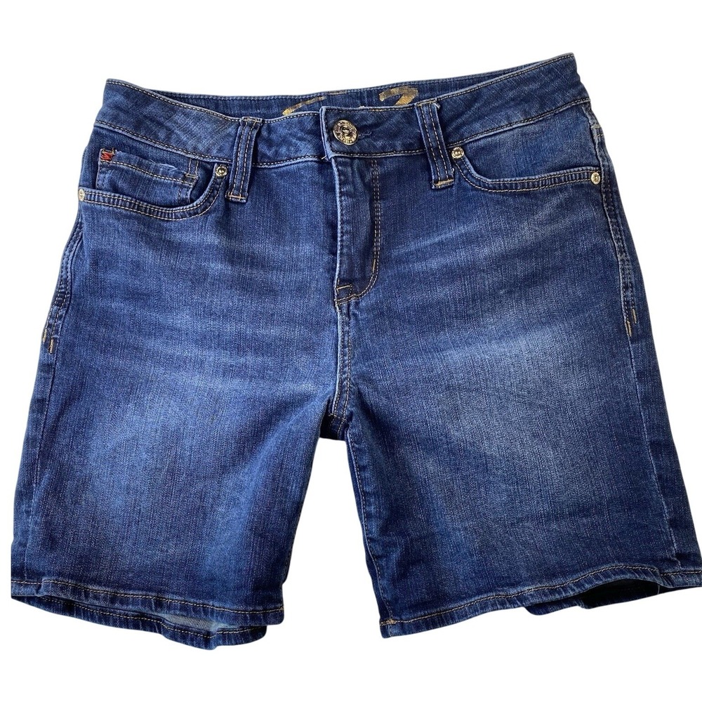 Seven7 Boyfriend Mid Rise Denim Jean Shorts Size 4